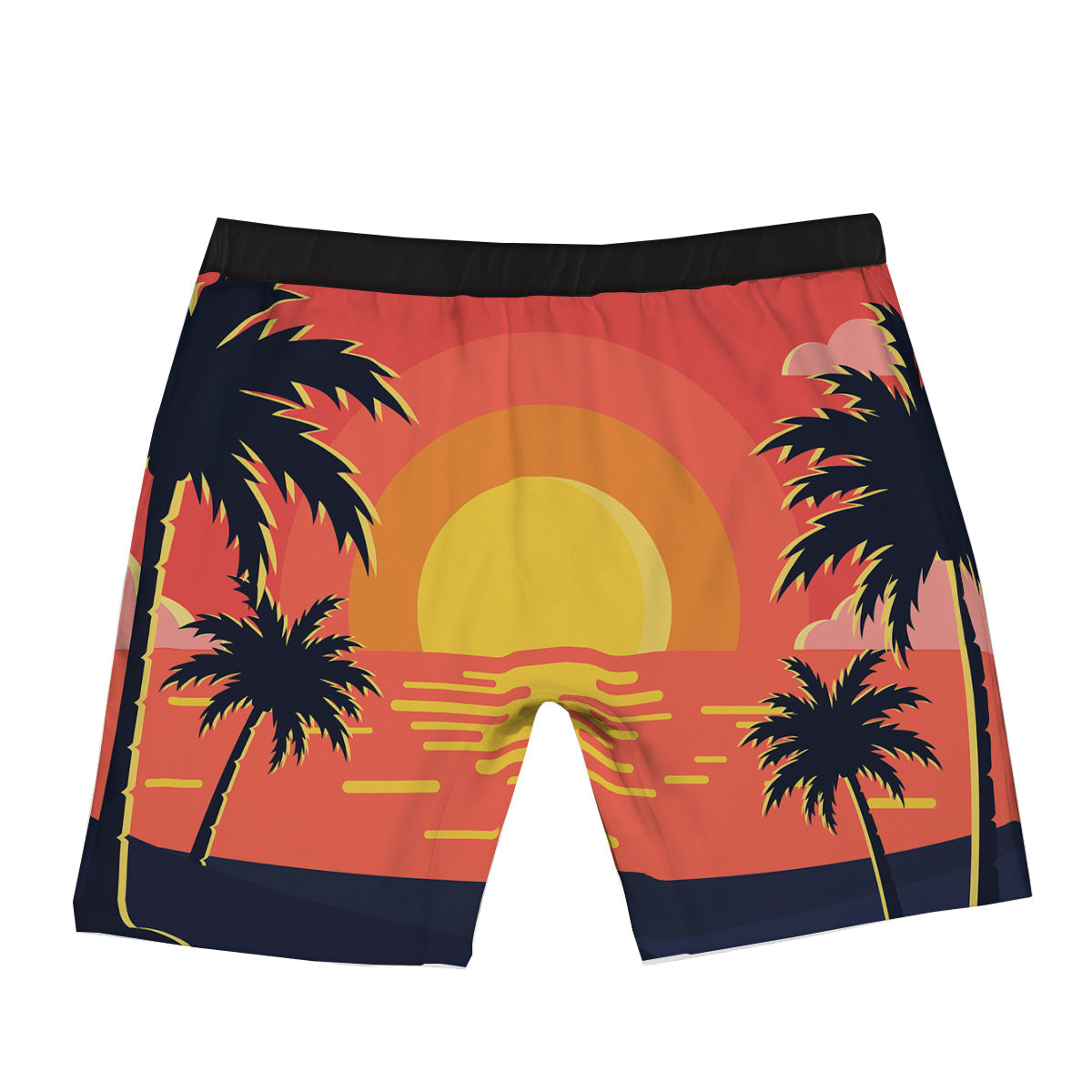 Sunset And Beach Pink Sky Print Boxer Briefs-grizzshop