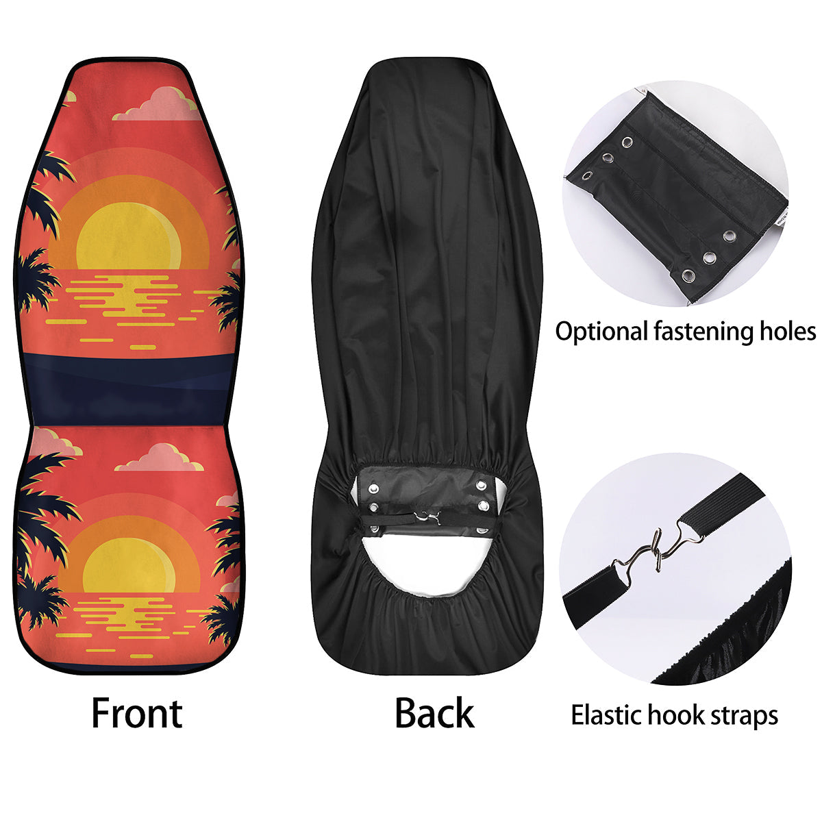 Sunset And Beach Pink Sky Print Car Seat Covers-grizzshop