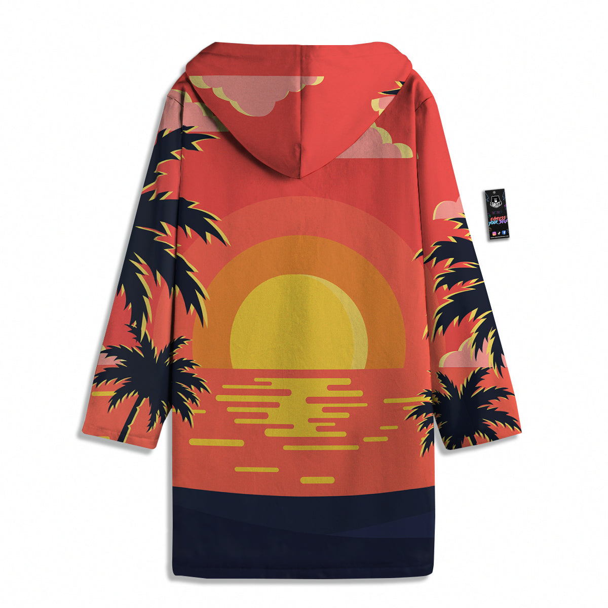 Sunset And Beach Pink Sky Print Men's Windbreaker Jacket-grizzshop