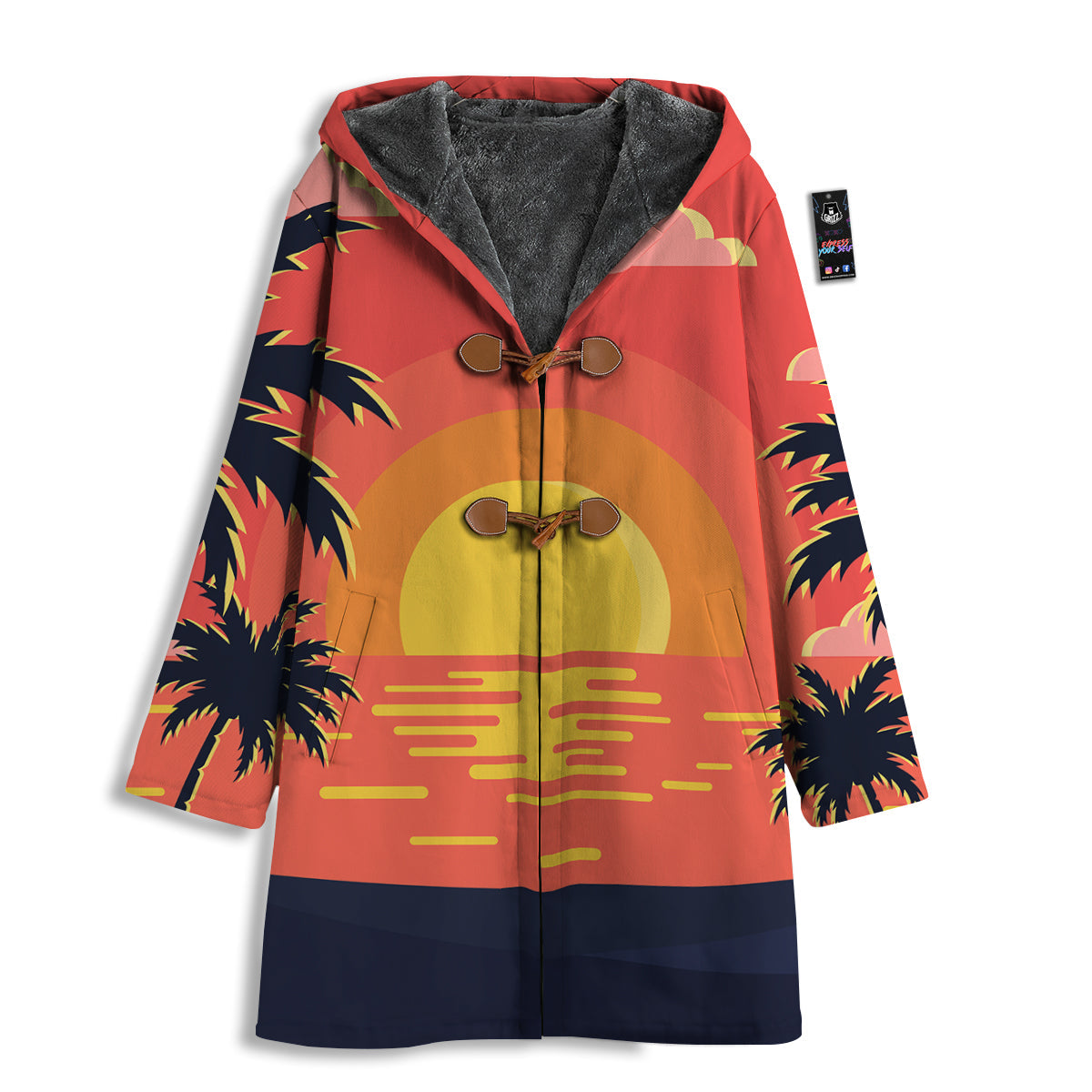 Sunset And Beach Pink Sky Print Men's Windbreaker Jacket-grizzshop