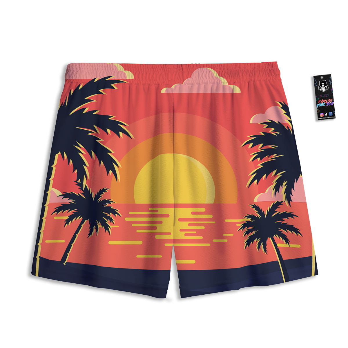 Texture Grey Marble Print Mesh Shorts