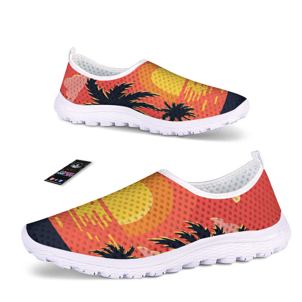 Sunset And Beach Pink Sky Print Nurse Shoes-grizzshop