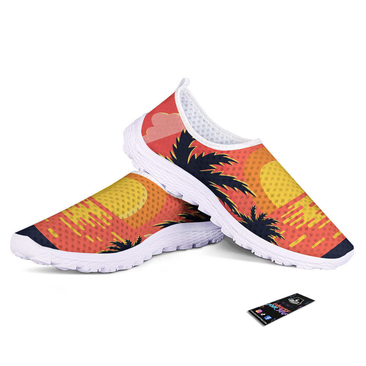 Sunset And Beach Pink Sky Print Nurse Shoes-grizzshop