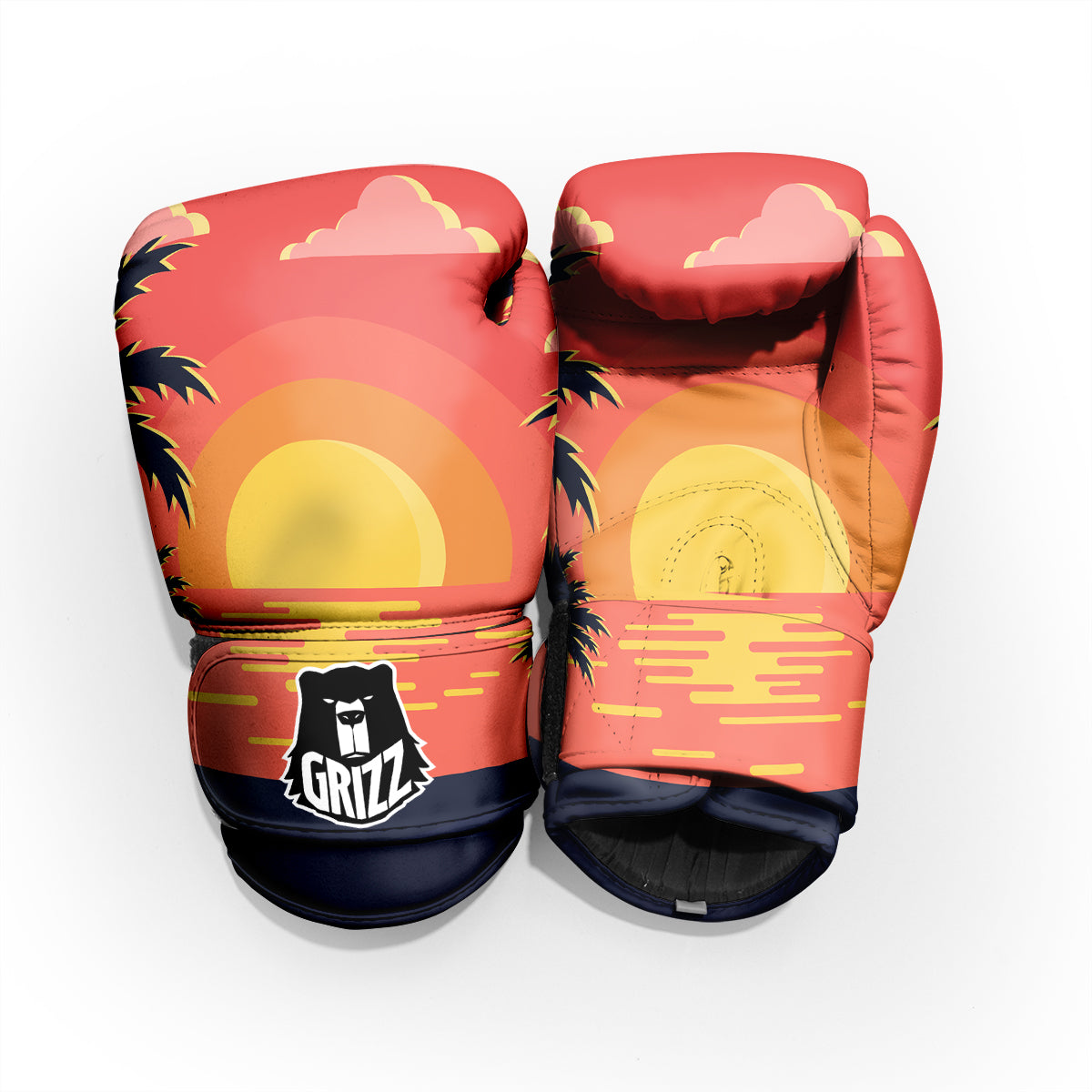 Sunset And Beach Pink Sky Print Pro Boxing Glove