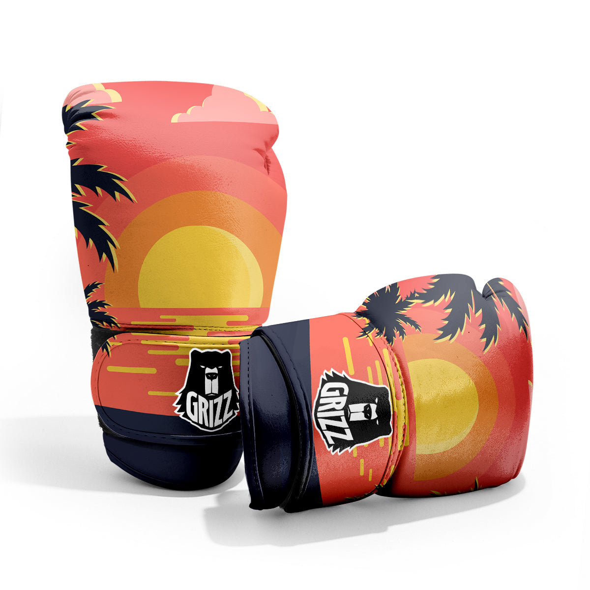 Sunset And Beach Pink Sky Print Pro Boxing Glove