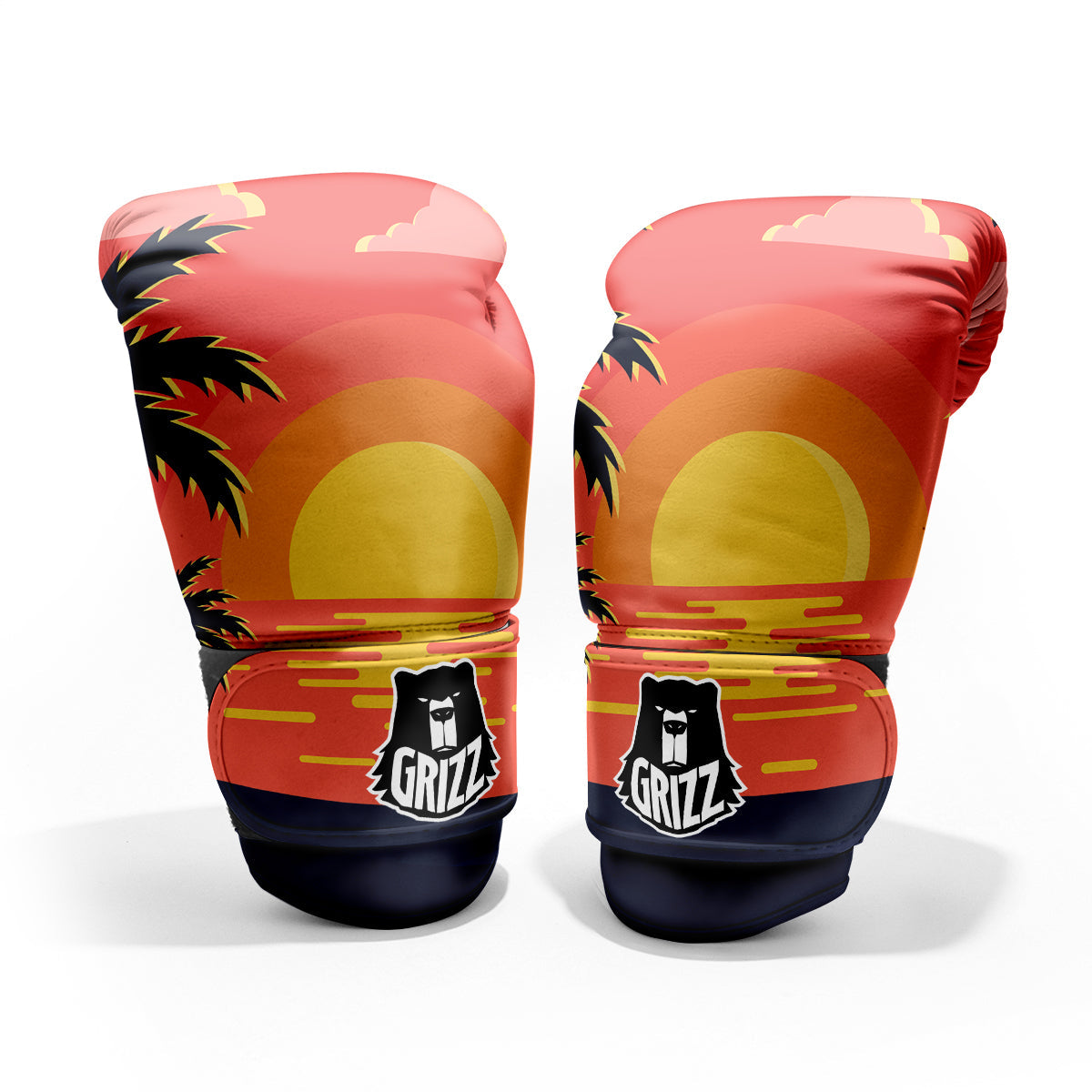Sunset And Beach Pink Sky Print Pro Boxing Glove