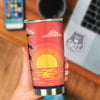 Sunset And Beach Pink Sky Print Tumbler-grizzshop