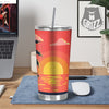 Sunset And Beach Pink Sky Print Tumbler-grizzshop