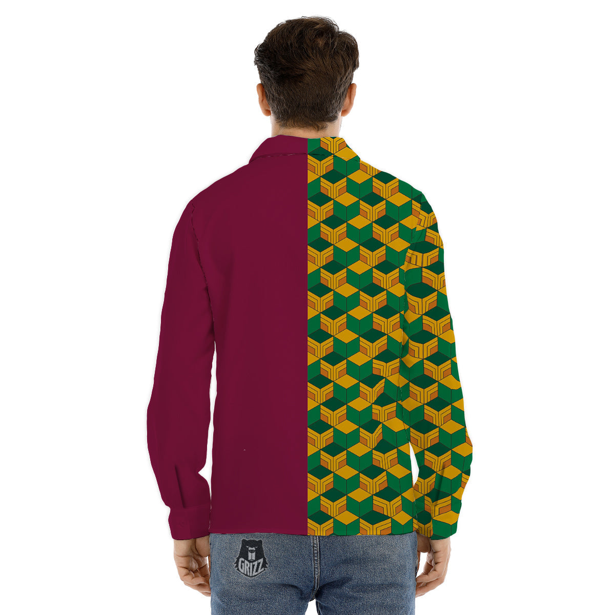 Sunset And Rainbow On Beach Print Men's Dress Shirts-grizzshop