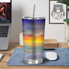 Sunset And Rainbow On Beach Print Tumbler-grizzshop