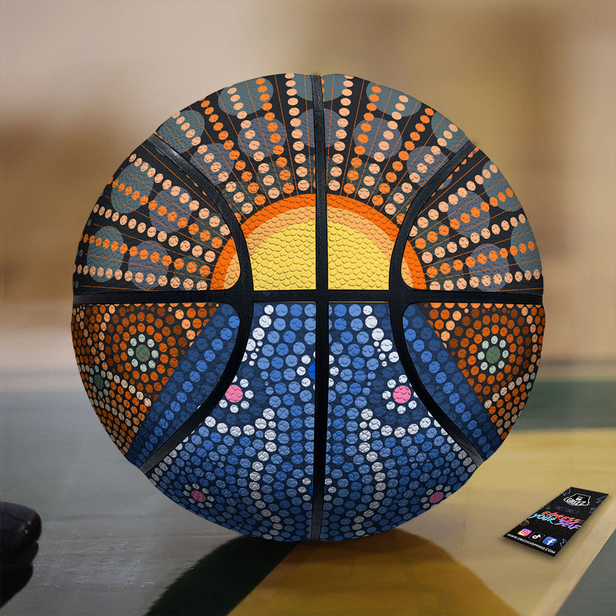 Sunset Art Aboriginal Indigenous Print Basketball-grizzshop