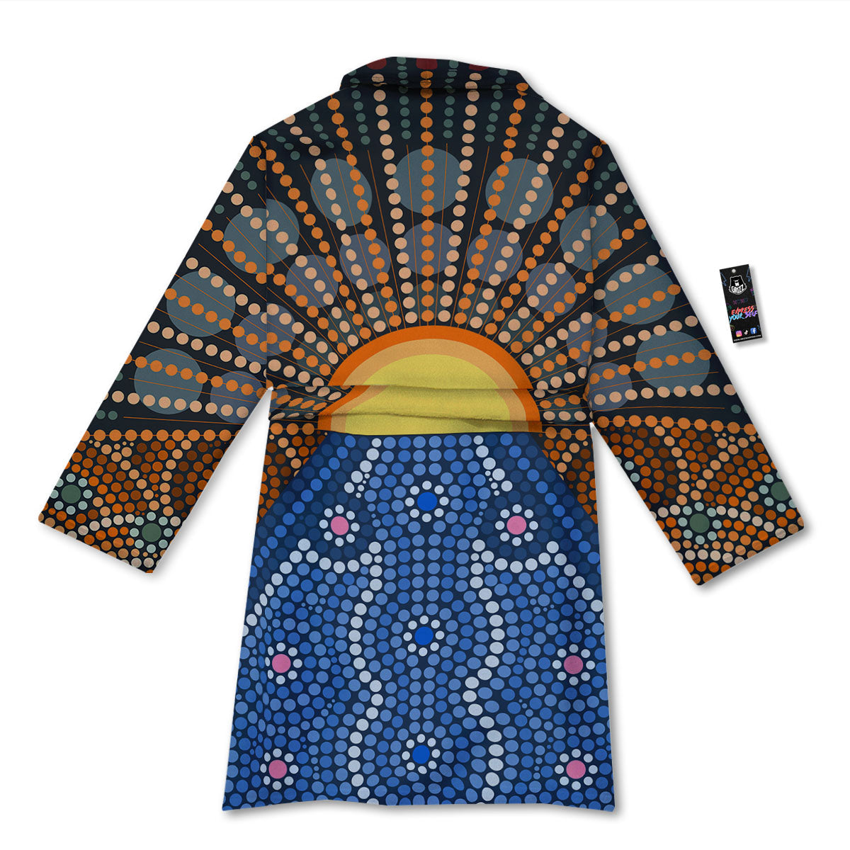 Sunset Art Aboriginal Indigenous Print Bathrobe-grizzshop