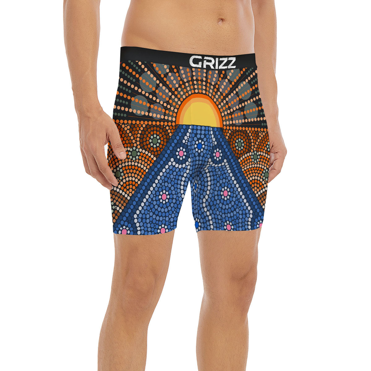 Sunset Art Aboriginal Indigenous Print Boxer Briefs-grizzshop