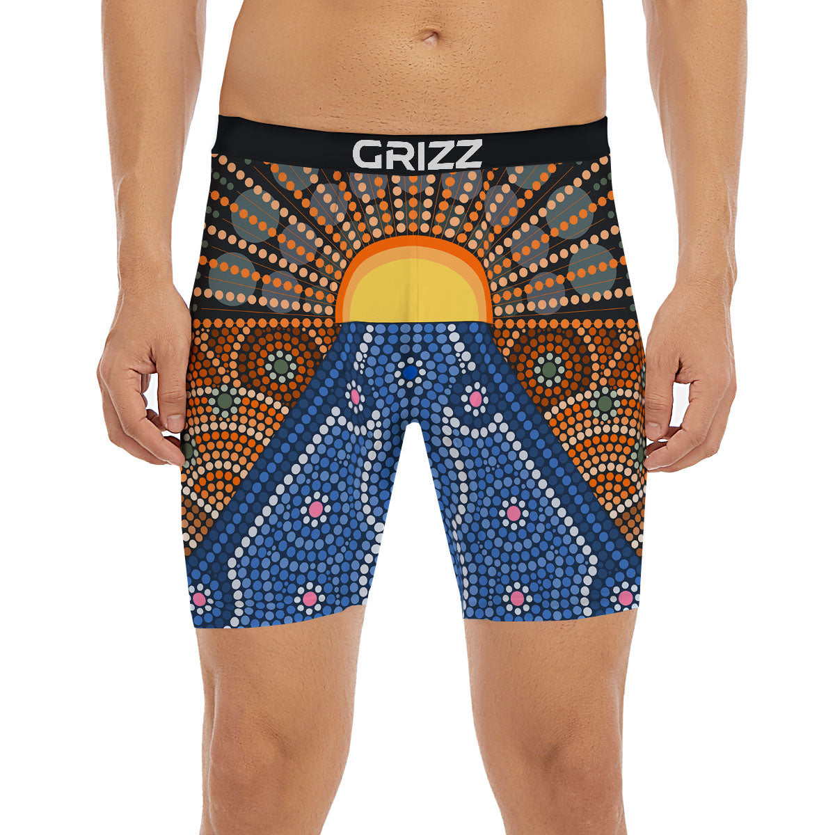 Sunset Art Aboriginal Indigenous Print Boxer Briefs-grizzshop