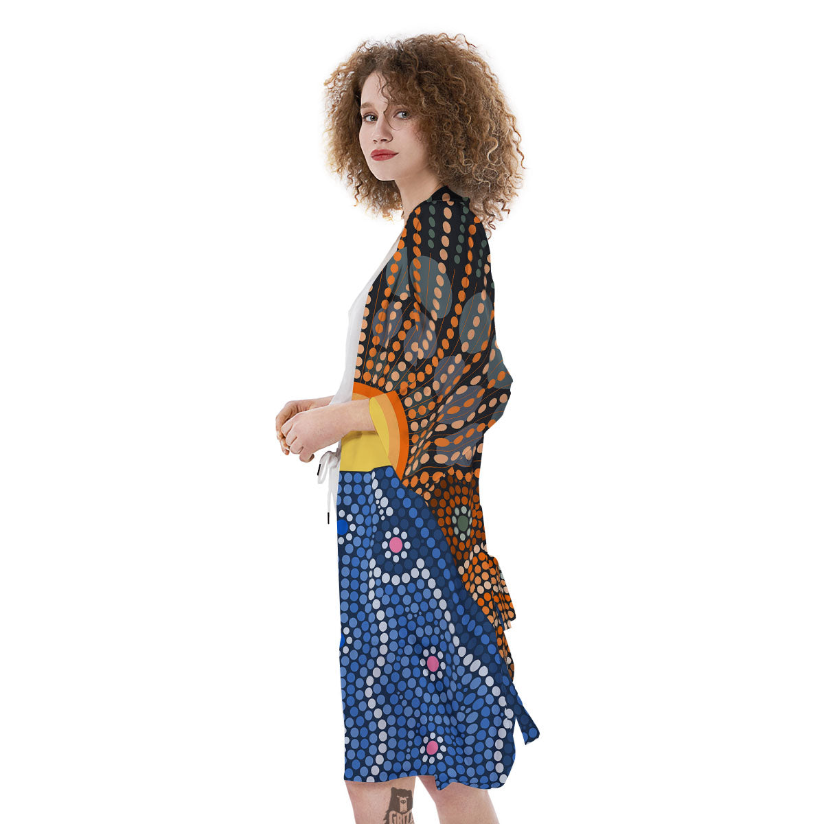 Sunset Art Aboriginal Indigenous Print Kimono-grizzshop