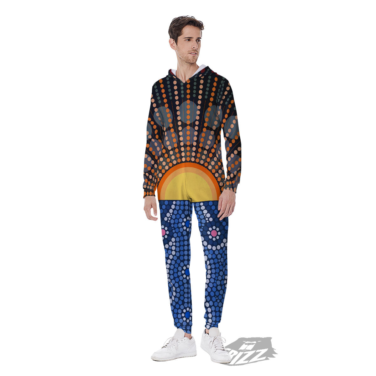 Sunset Art Aboriginal Indigenous Print Men's Jumpsuit-grizzshop