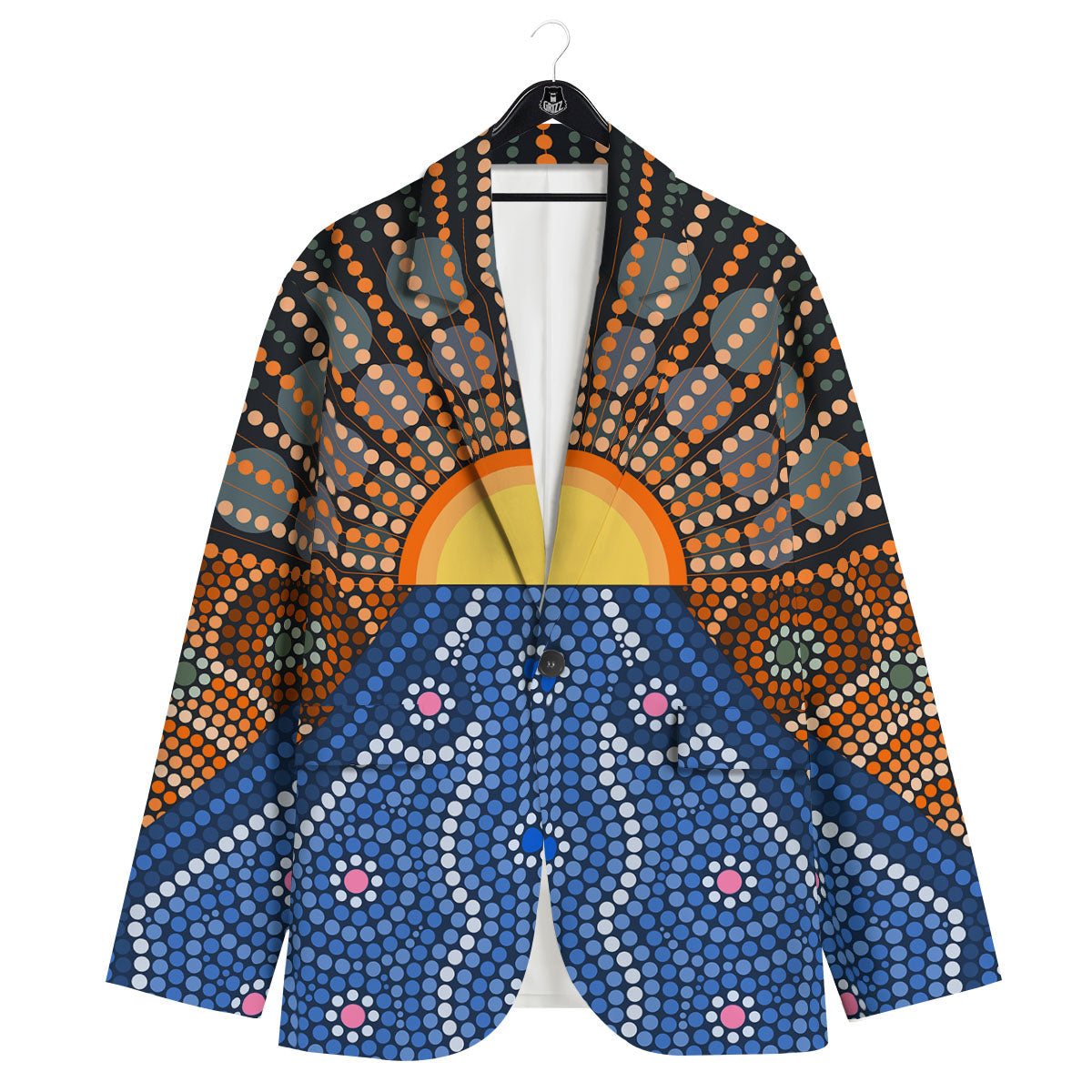 Sunset Art Aboriginal Indigenous Print Men's Sport Coat-grizzshop