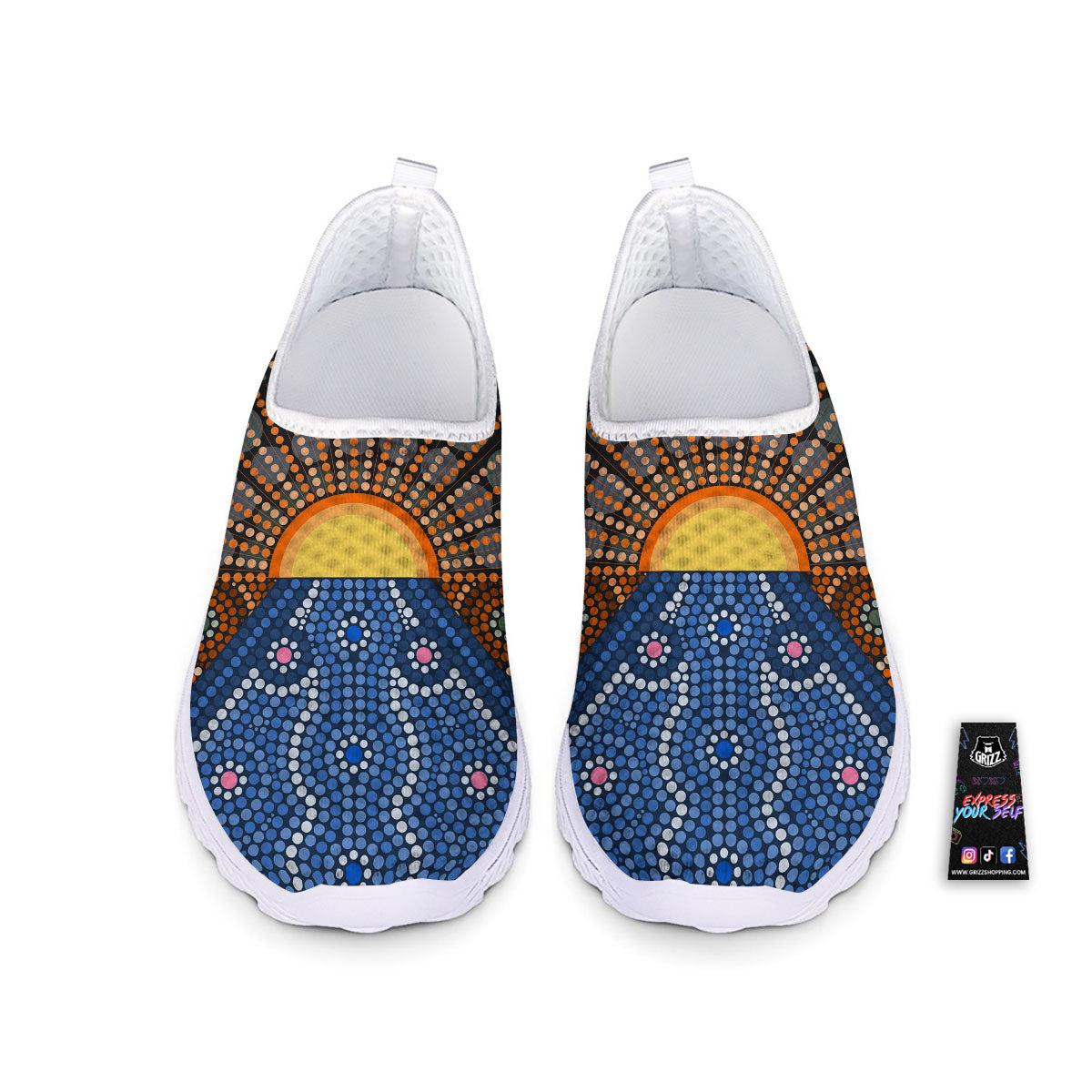 Sunset Art Aboriginal Indigenous Print Nurse Shoes-grizzshop