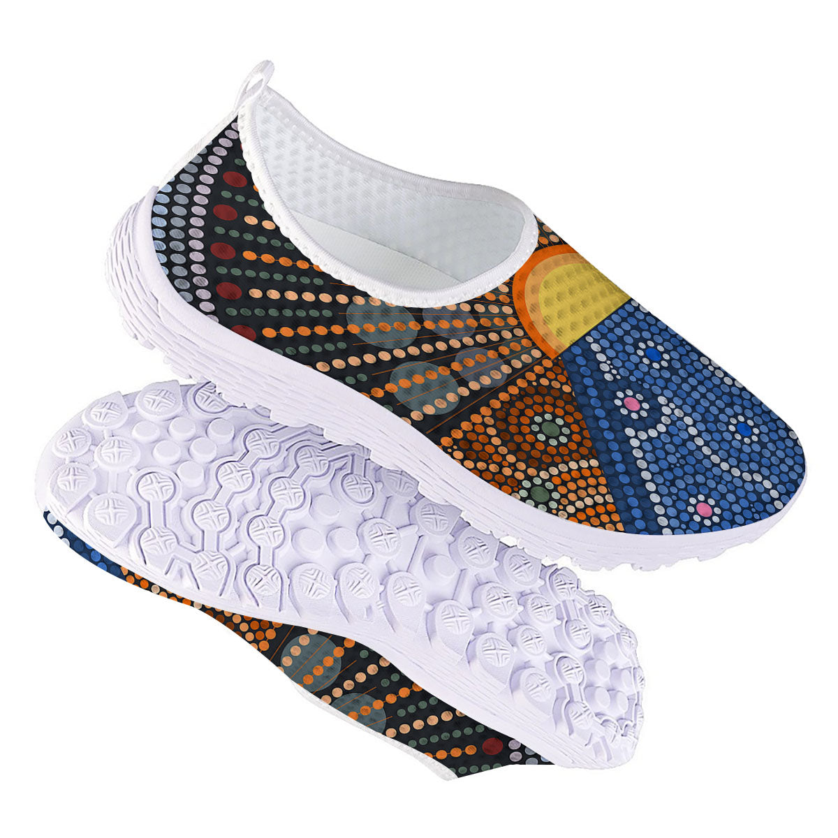 Sunset Art Aboriginal Indigenous Print Nurse Shoes-grizzshop