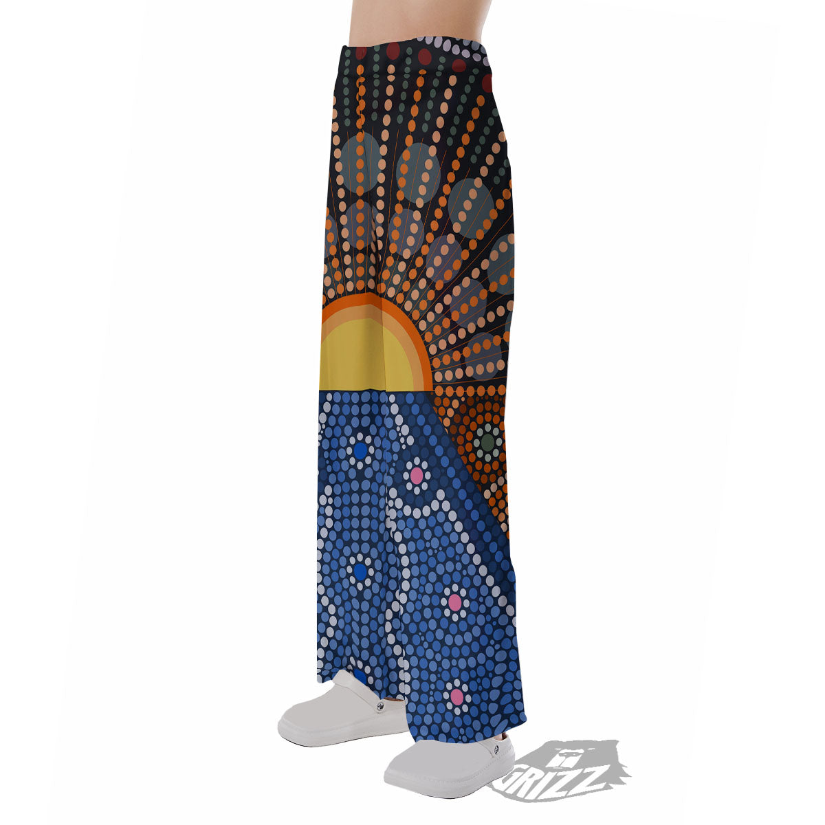 Sunset Art Aboriginal Indigenous Print Pajama Pants-grizzshop