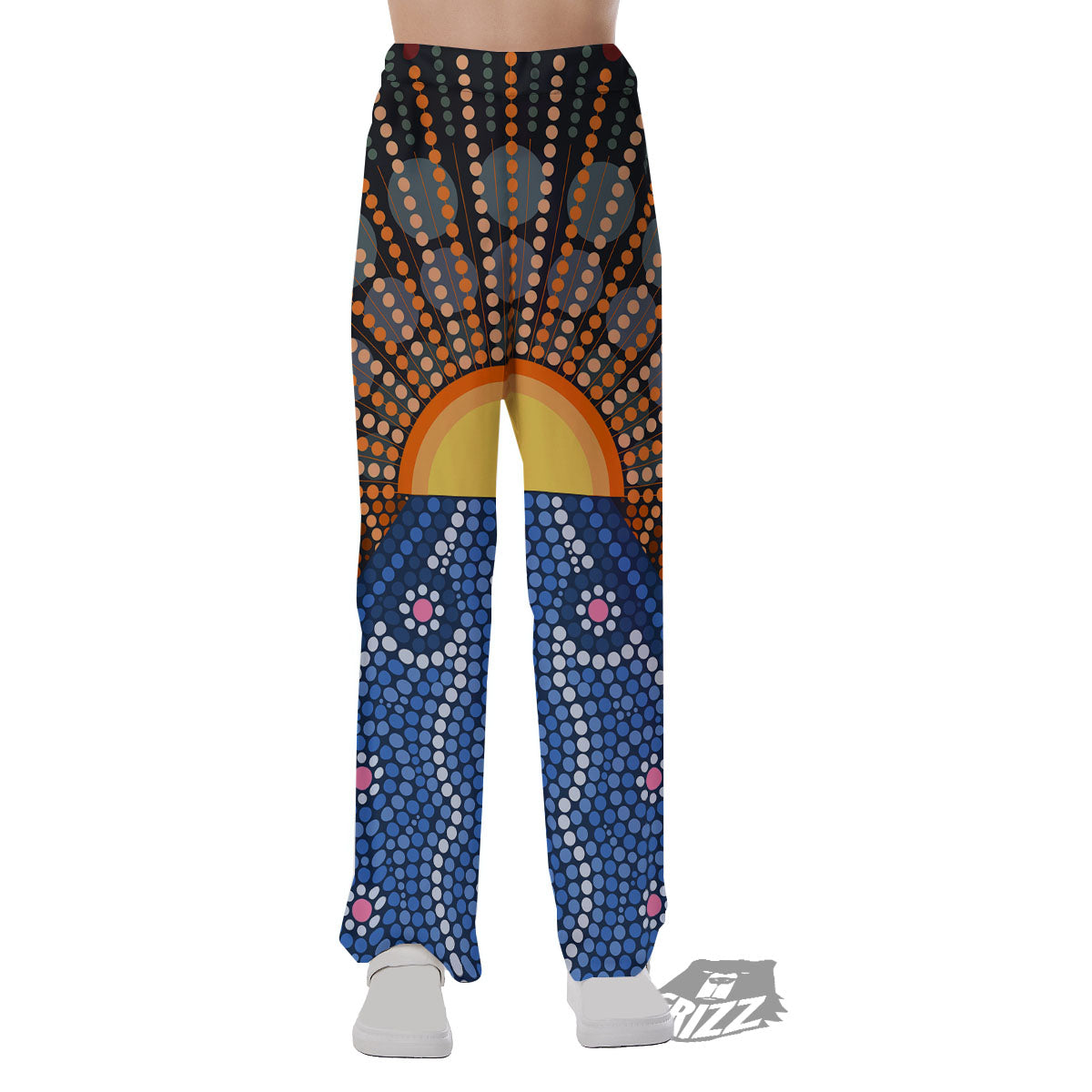 Sunset Art Aboriginal Indigenous Print Pajama Pants-grizzshop