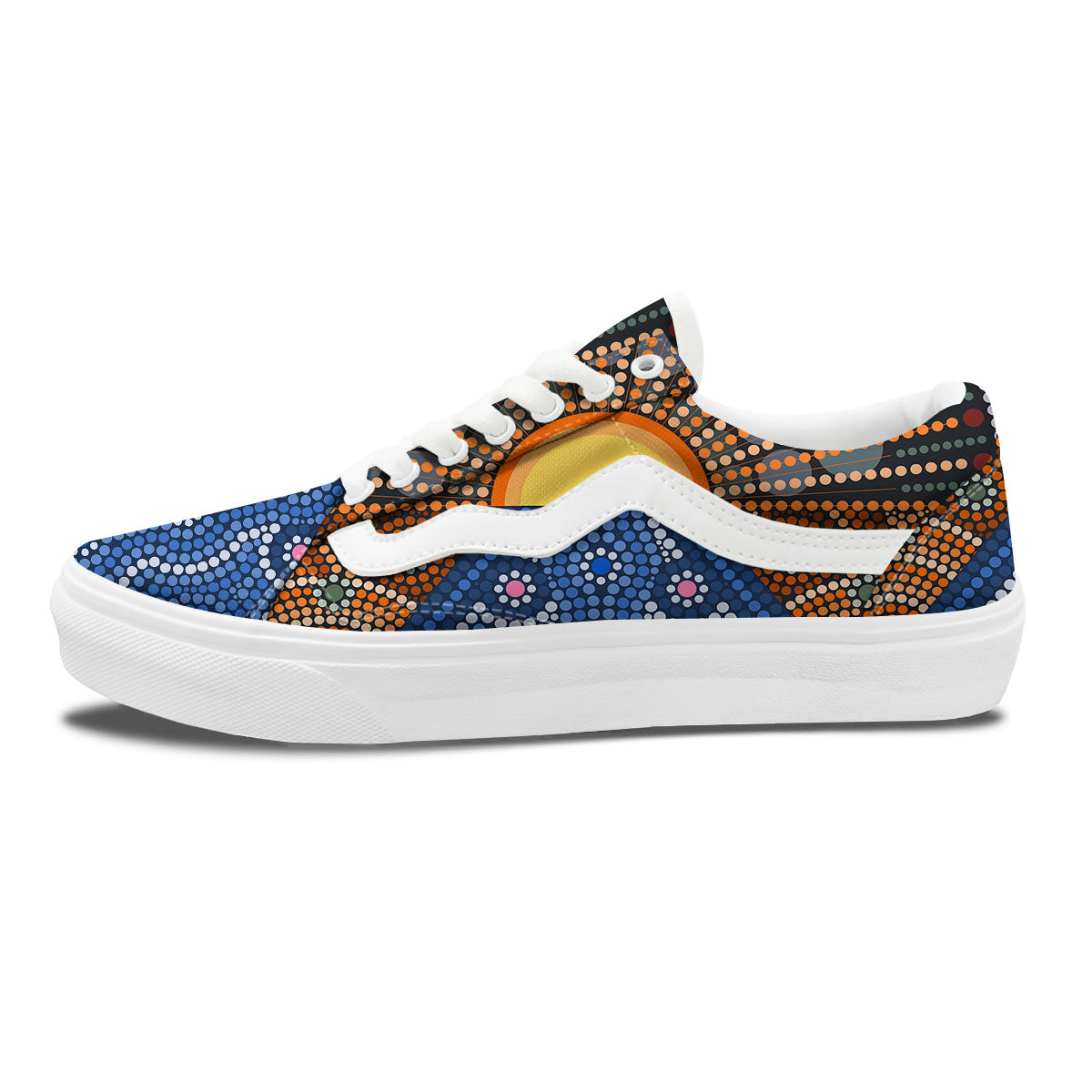 Sunset Art Aboriginal Indigenous Print Skate Shoes-grizzshop