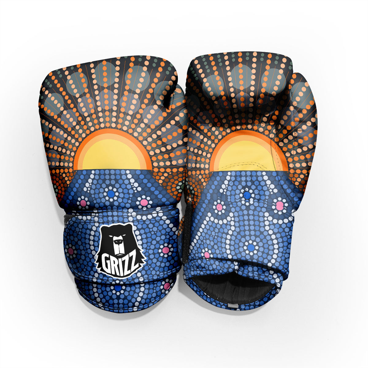 Sunset Art Aboriginal Indigenous Print Pro Boxing Glove