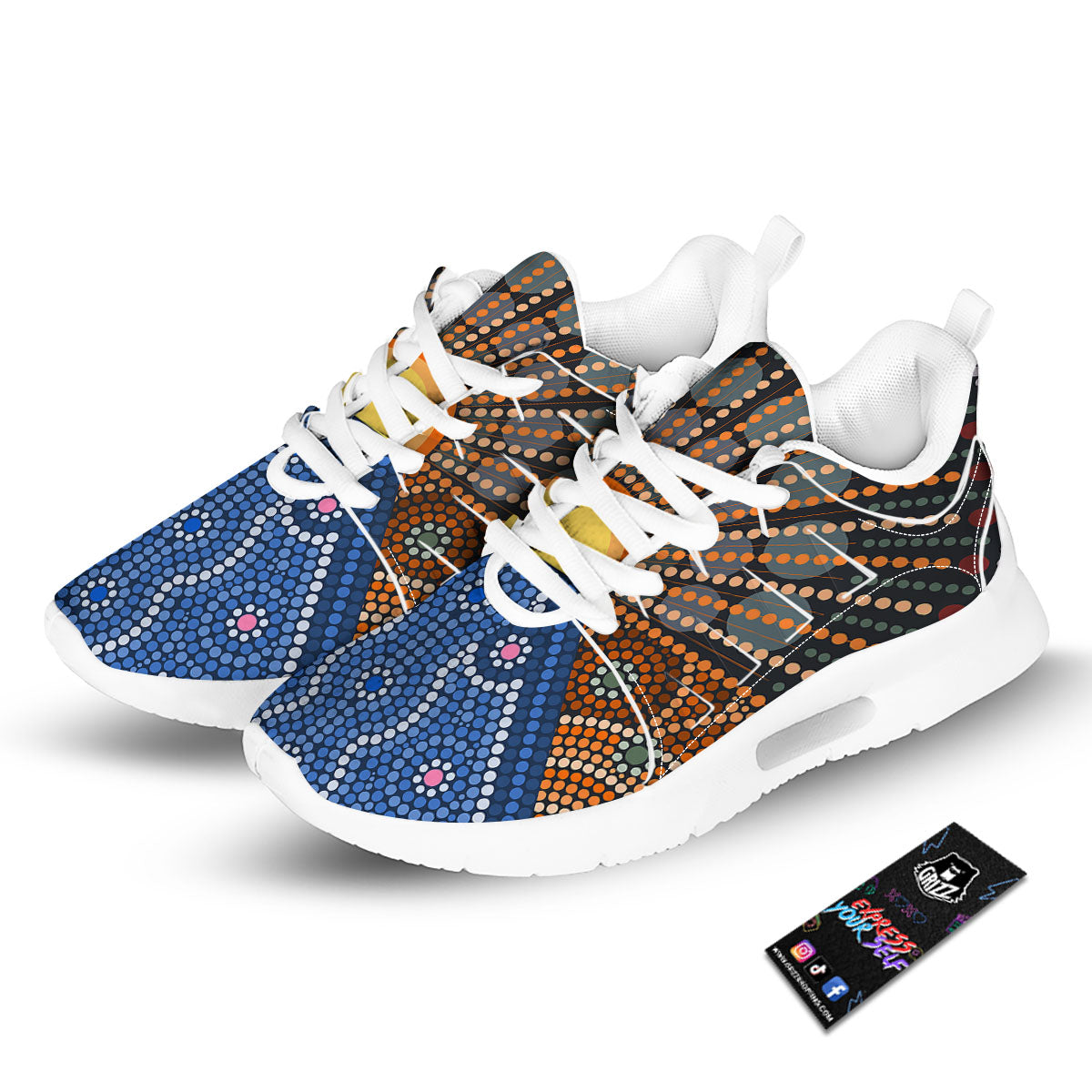 Sunset Art Aboriginal Indigenous Print Tennis Shoes-grizzshop