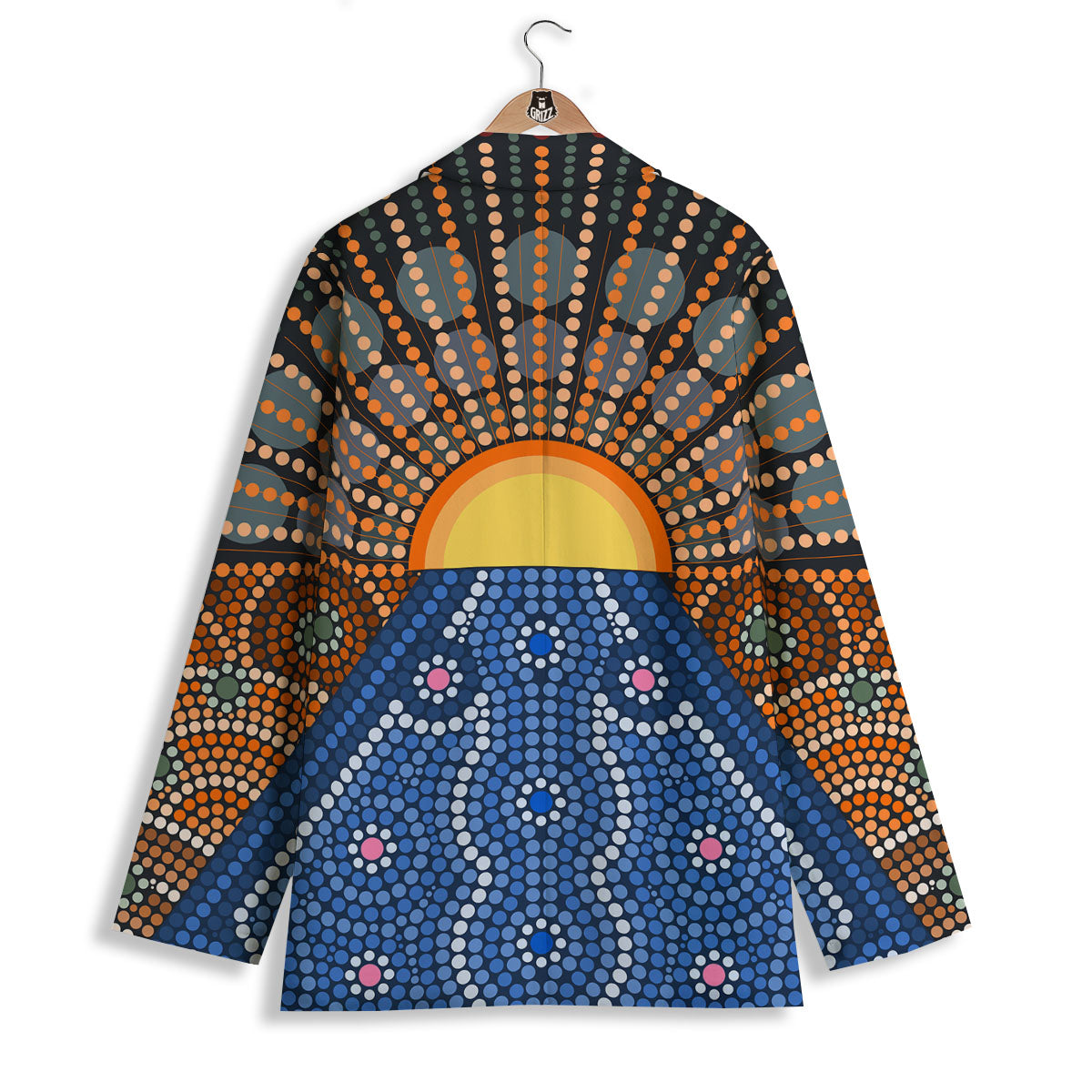 Sunset Art Aboriginal Indigenous Print Women's Blazer-grizzshop