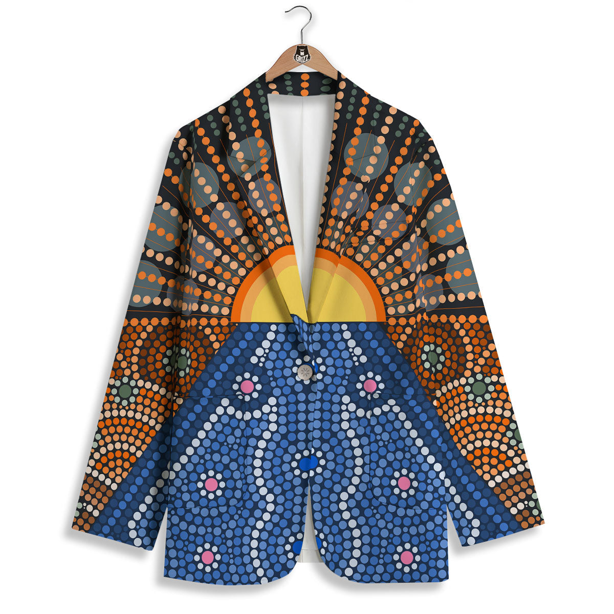 Sunset Art Aboriginal Indigenous Print Women's Blazer-grizzshop