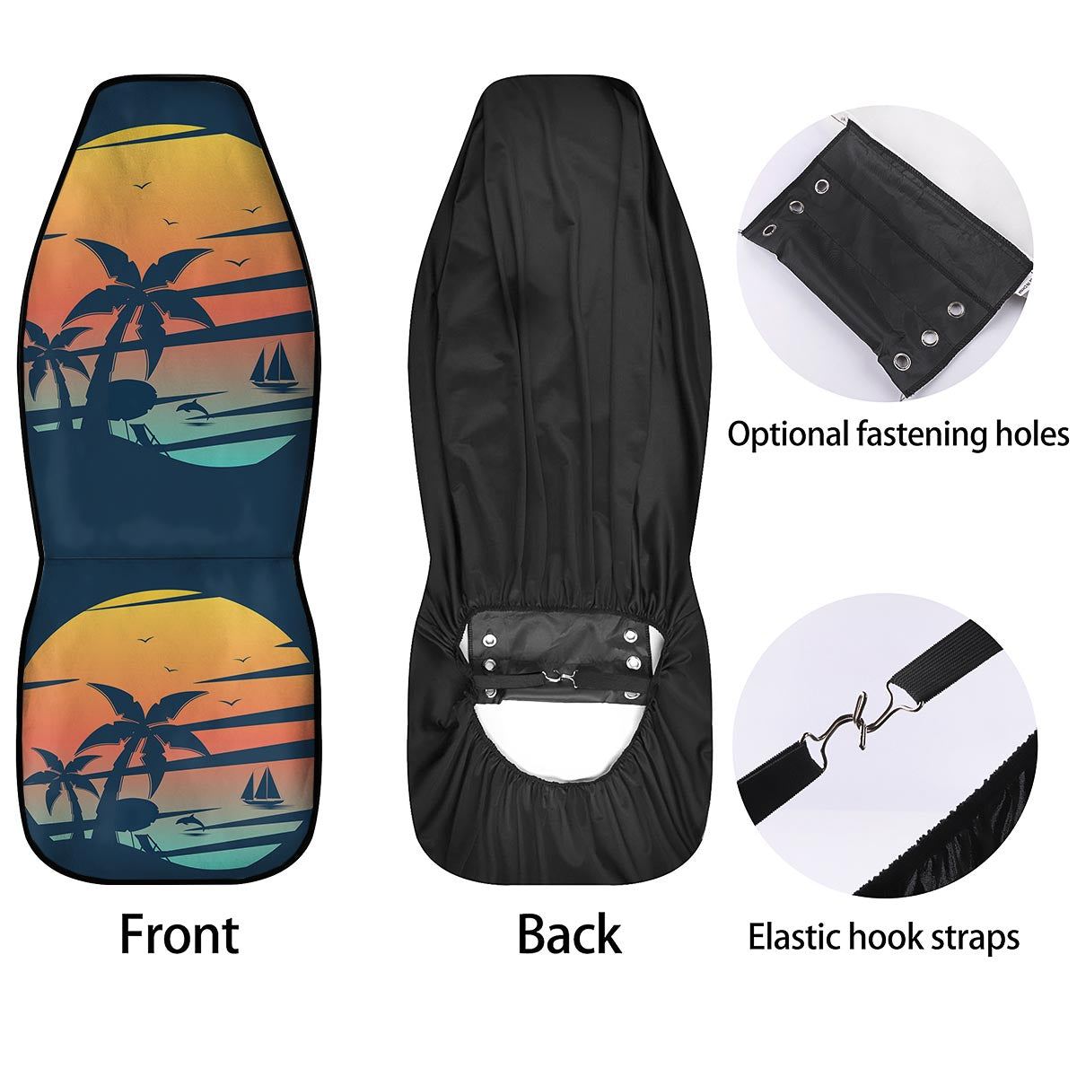 Sunset Beach Tropical Print Car Seat Covers-grizzshop