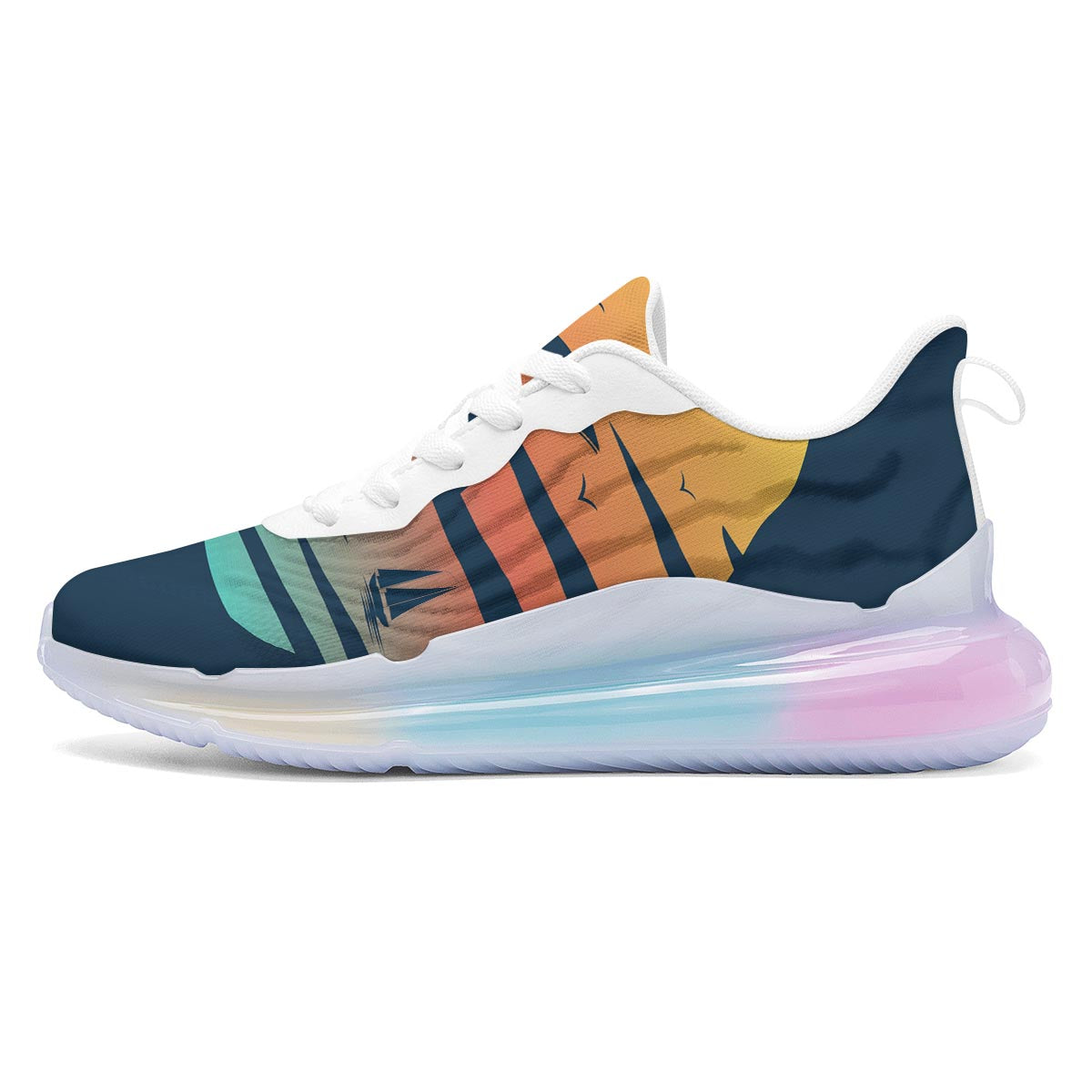 Sunset Beach Tropical Print Running Sneakers-grizzshop