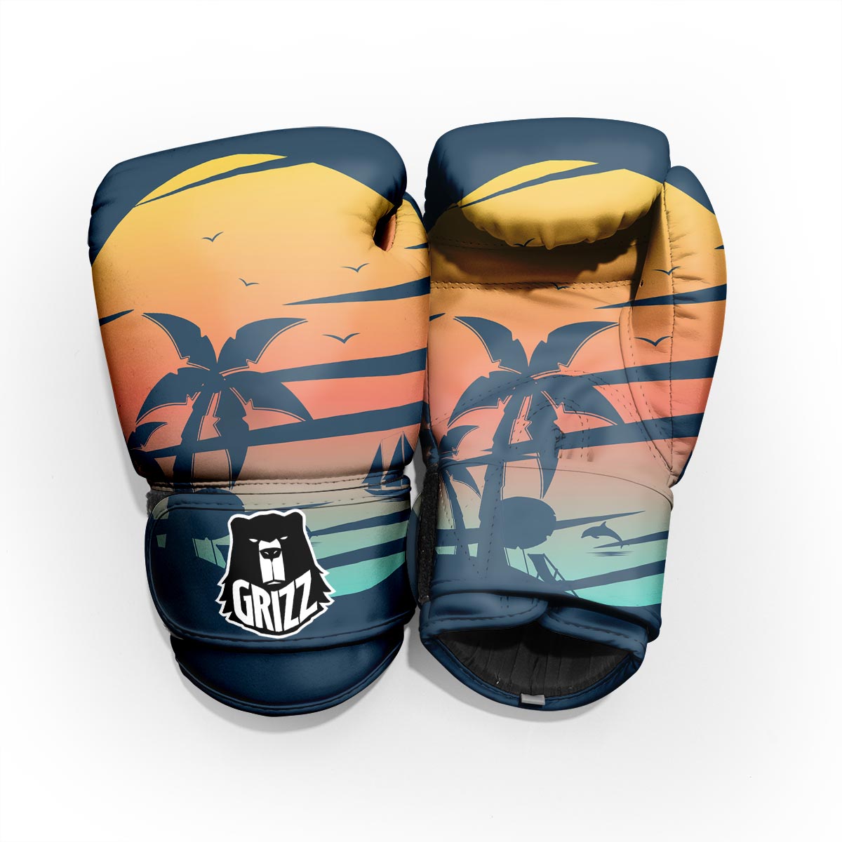 Sunset Beach Tropical Print Pro Boxing Glove