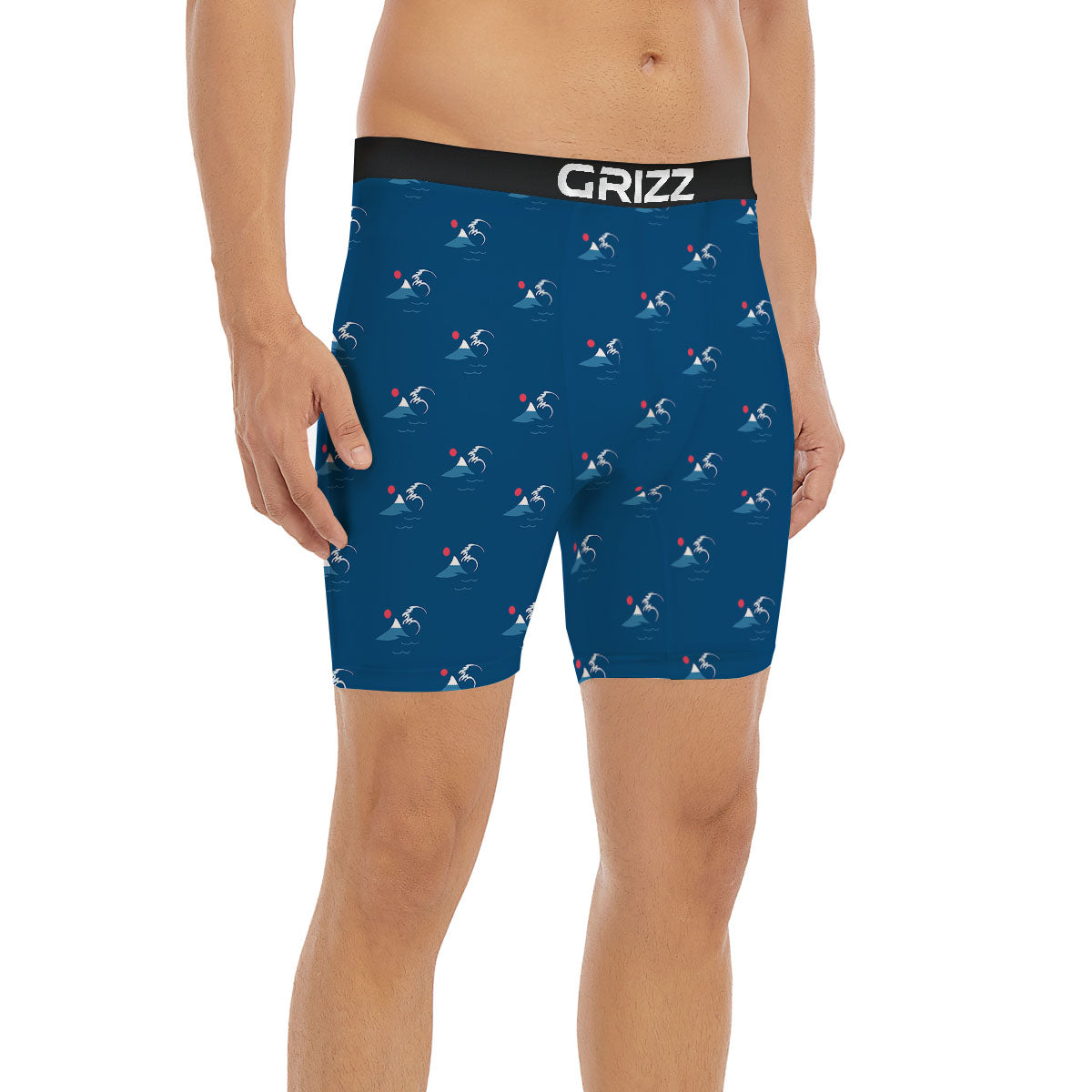 Sunset Japanese Print Pattern Boxer Briefs-grizzshop