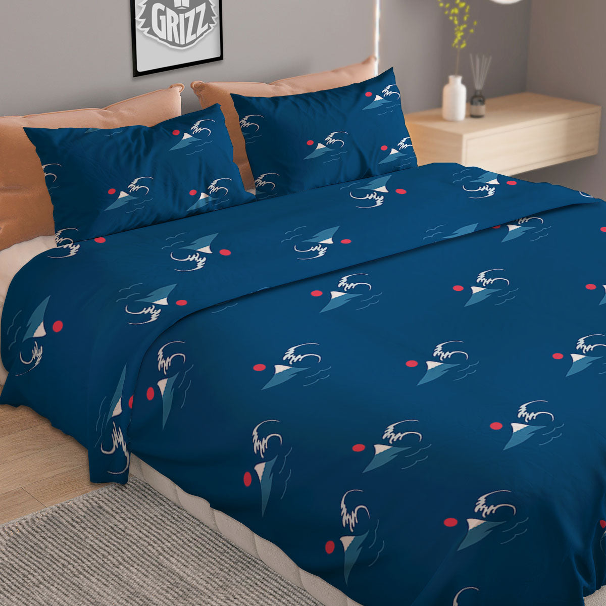 Sunset Japanese Print Pattern Duvet Cover Bedding Set