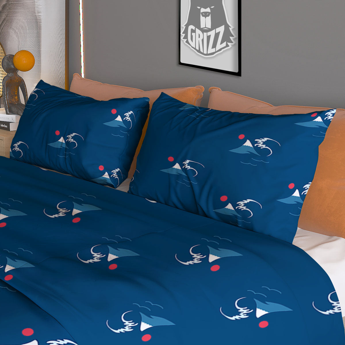 Sunset Japanese Print Pattern Duvet Cover Bedding Set