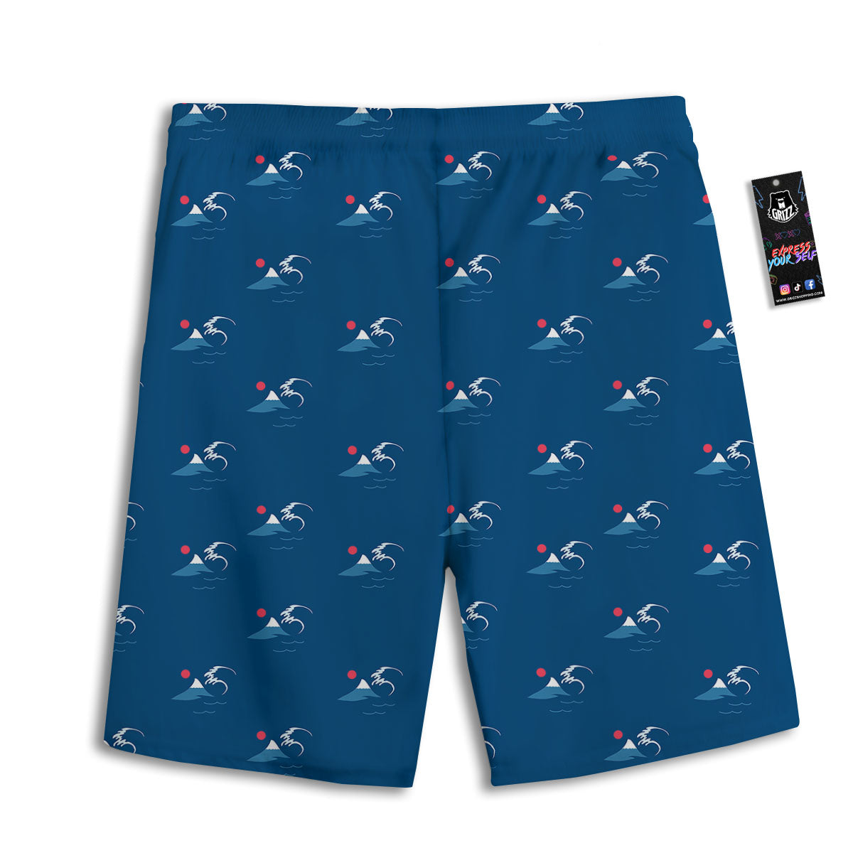 Sunset Japanese Print Pattern Men's Athletic Shorts