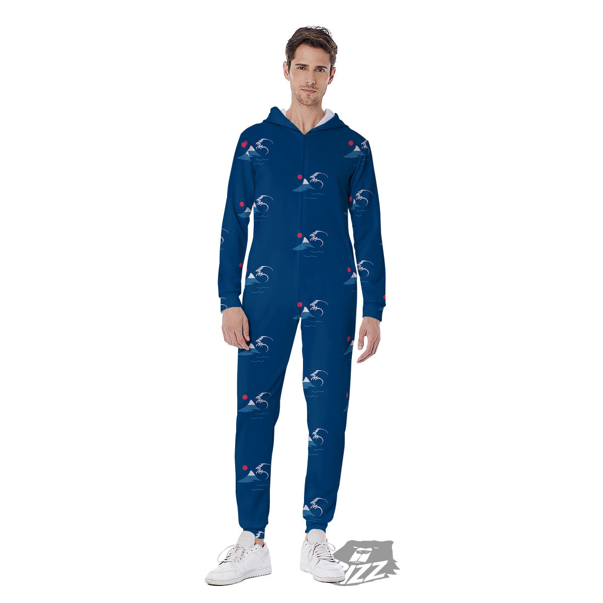 Sunset Japanese Print Pattern Men's Jumpsuit-grizzshop