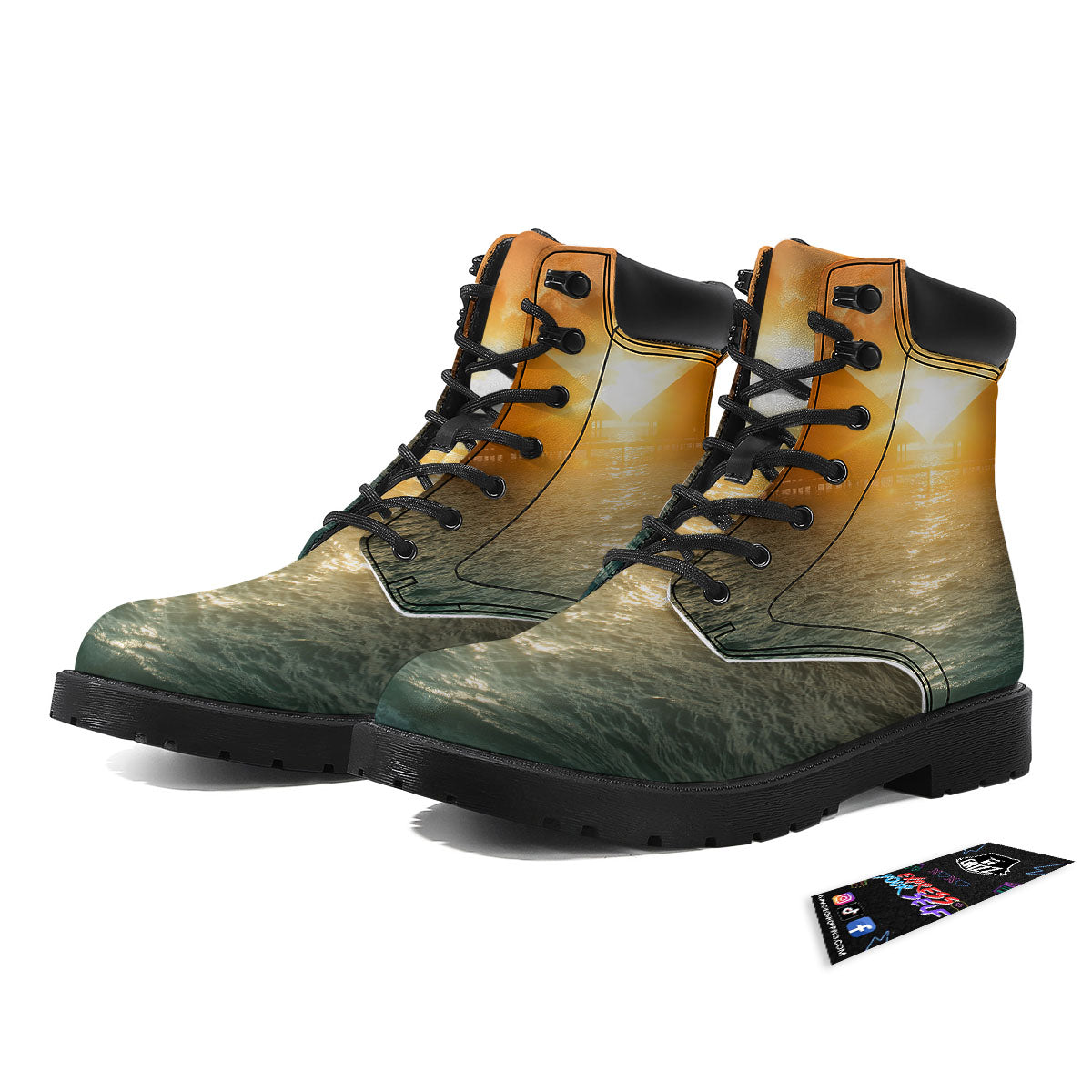 Sunset Maldives Print Boots-grizzshop