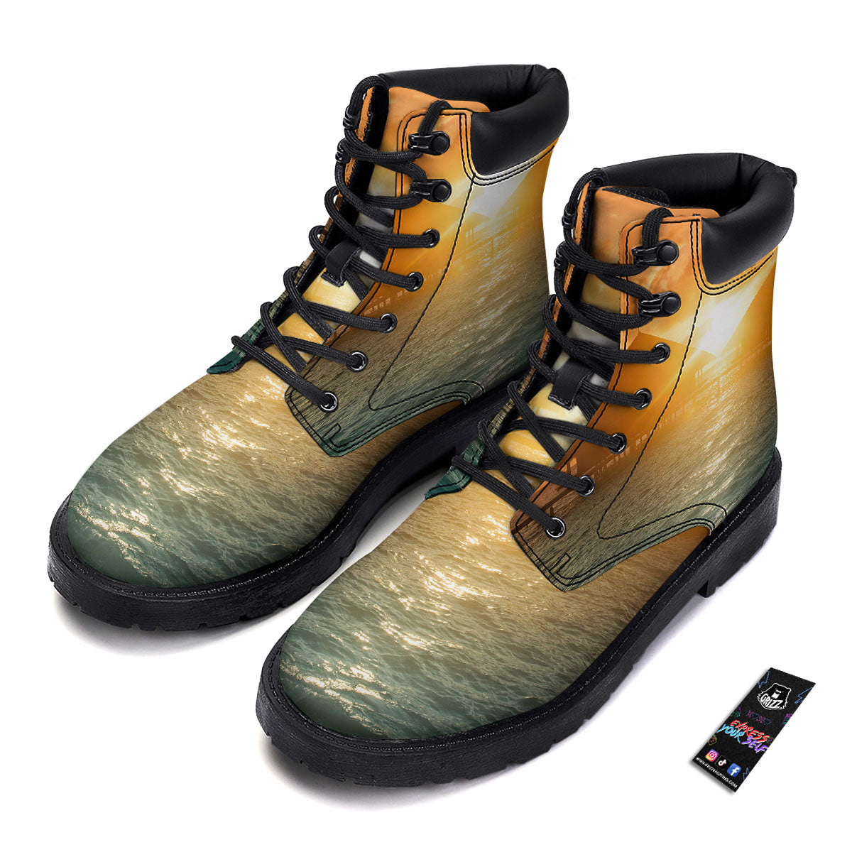 Sunset Maldives Print Boots-grizzshop