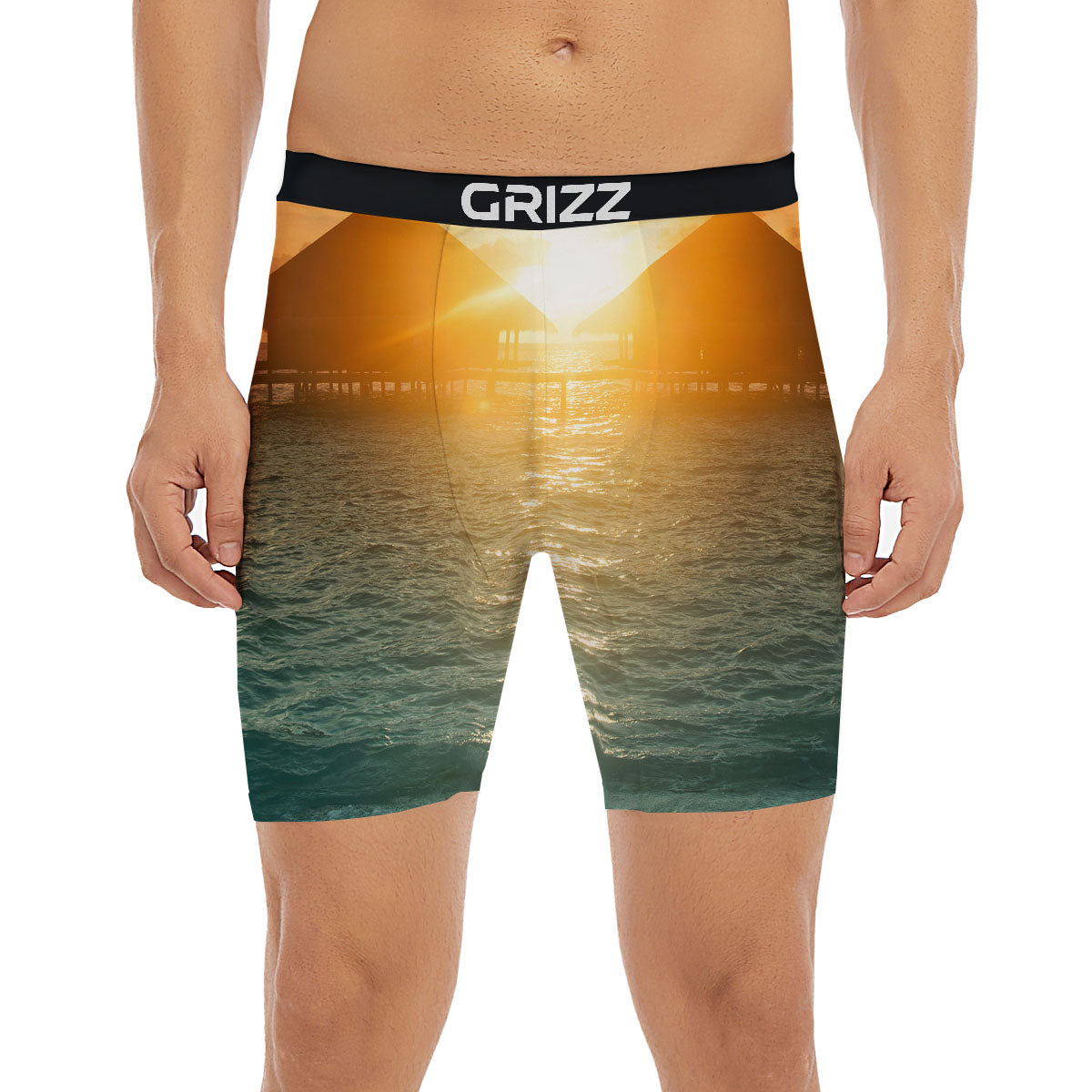 Sunset Maldives Print Boxer Briefs-grizzshop