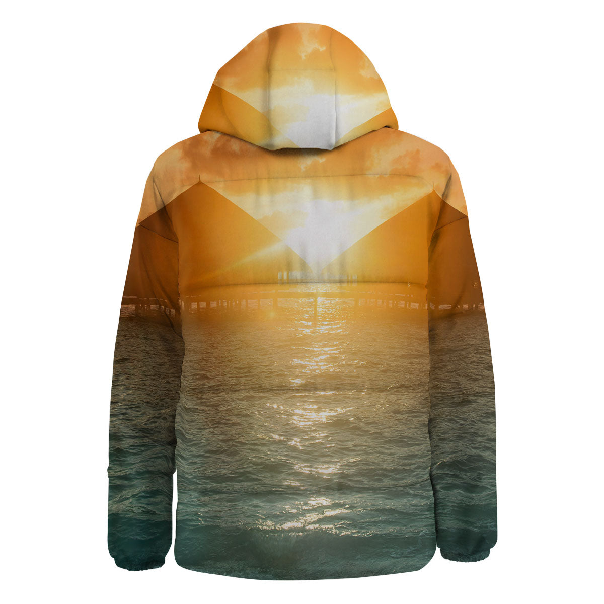 Sunset Maldives Print Down Jacket-grizzshop
