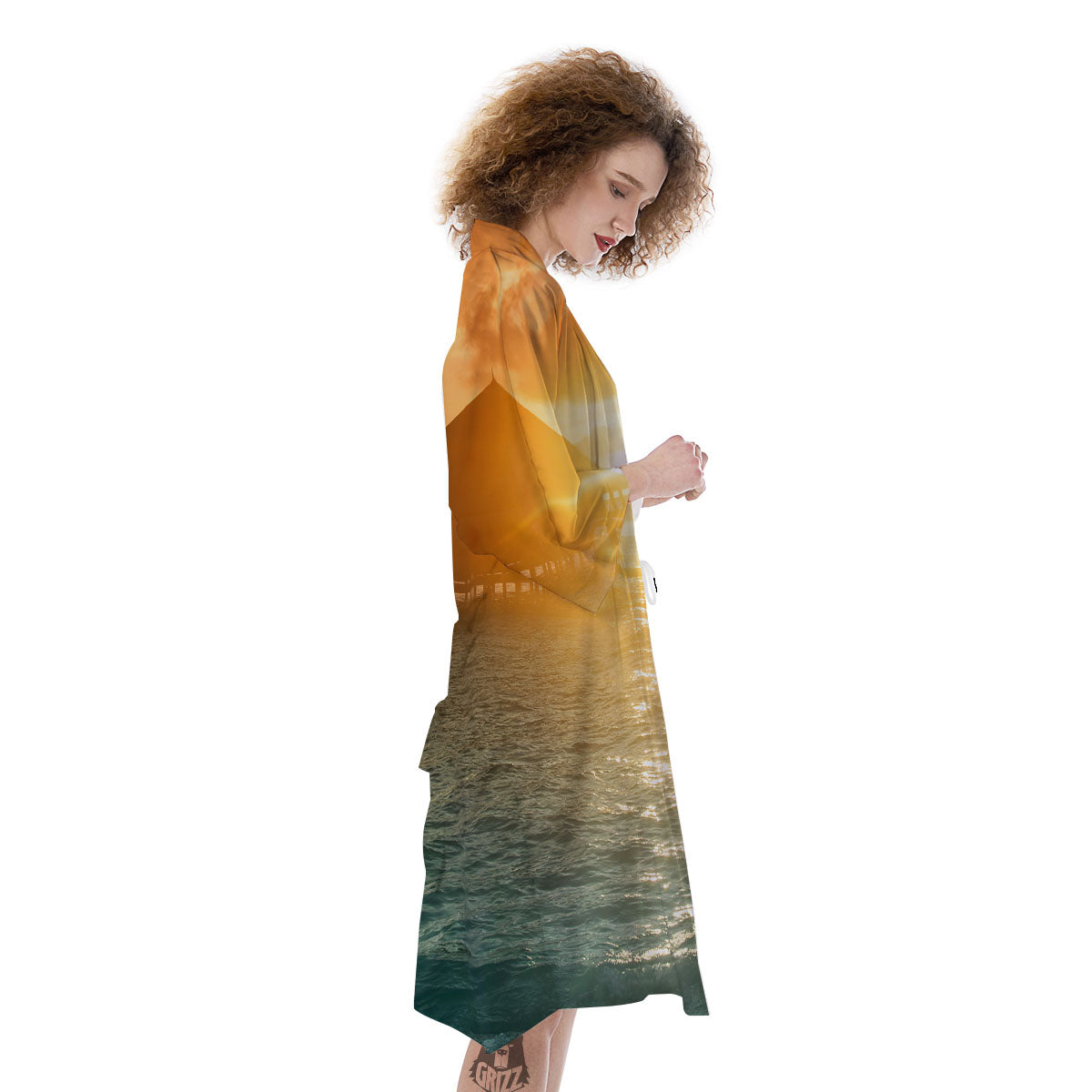 Sunset Maldives Print Kimono-grizzshop