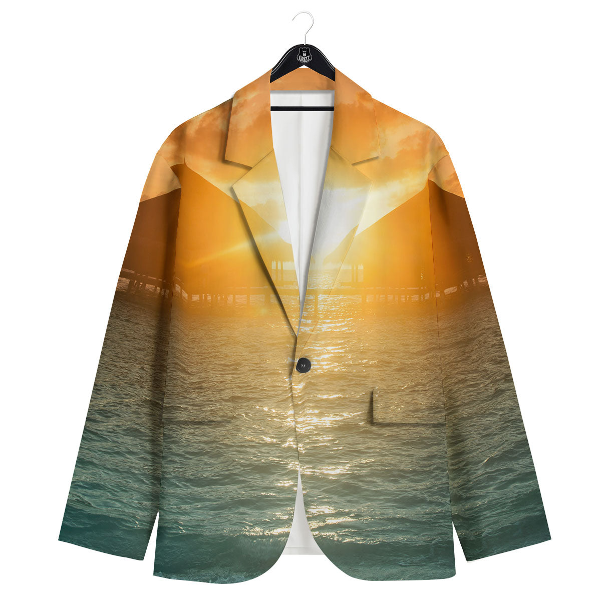 Sunset Maldives Print Men's Sport Coat-grizzshop