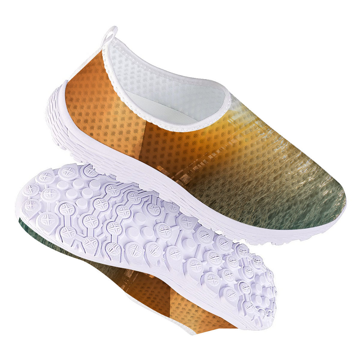 Sunset Maldives Print Nurse Shoes-grizzshop