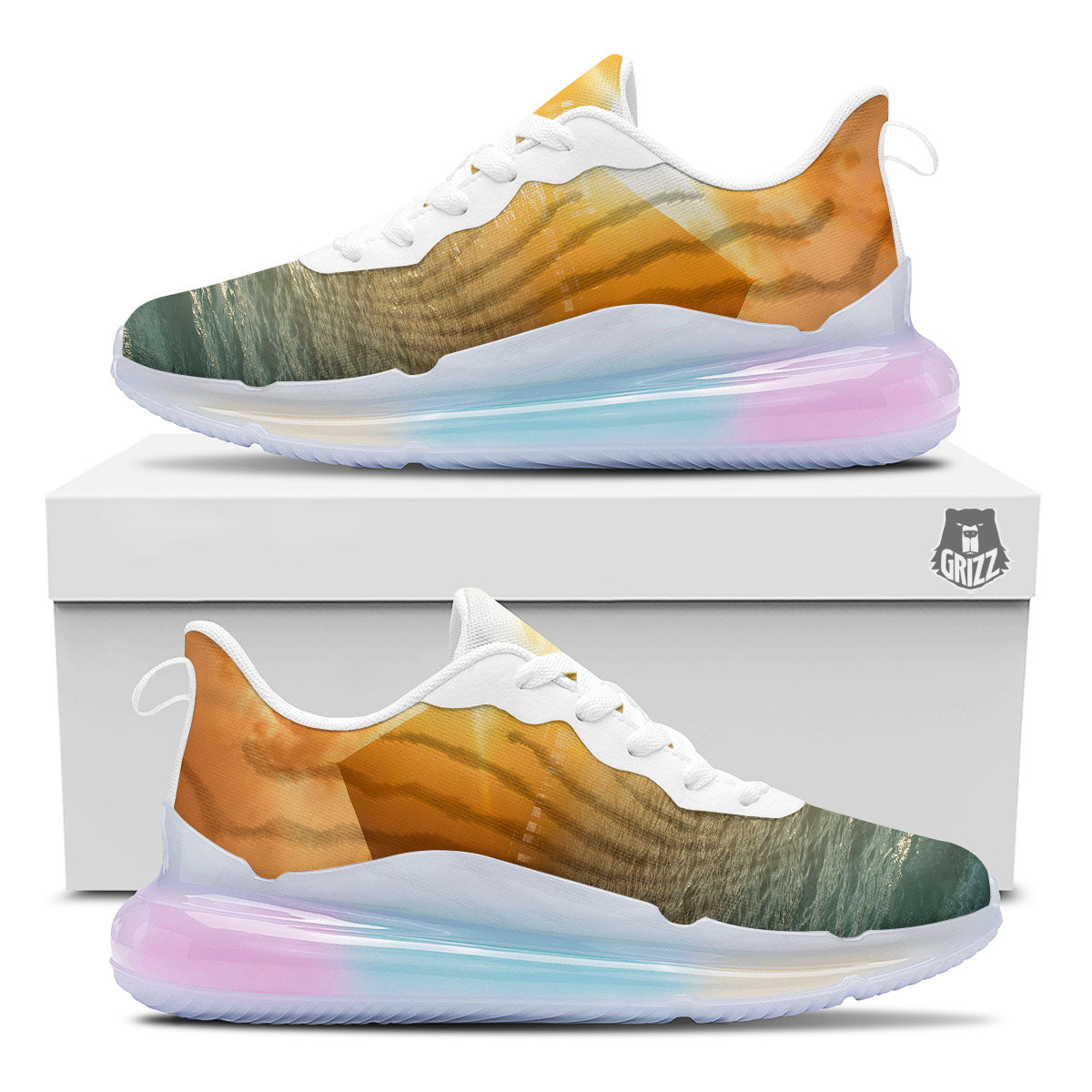 Sunset Maldives Print Running Sneakers-grizzshop