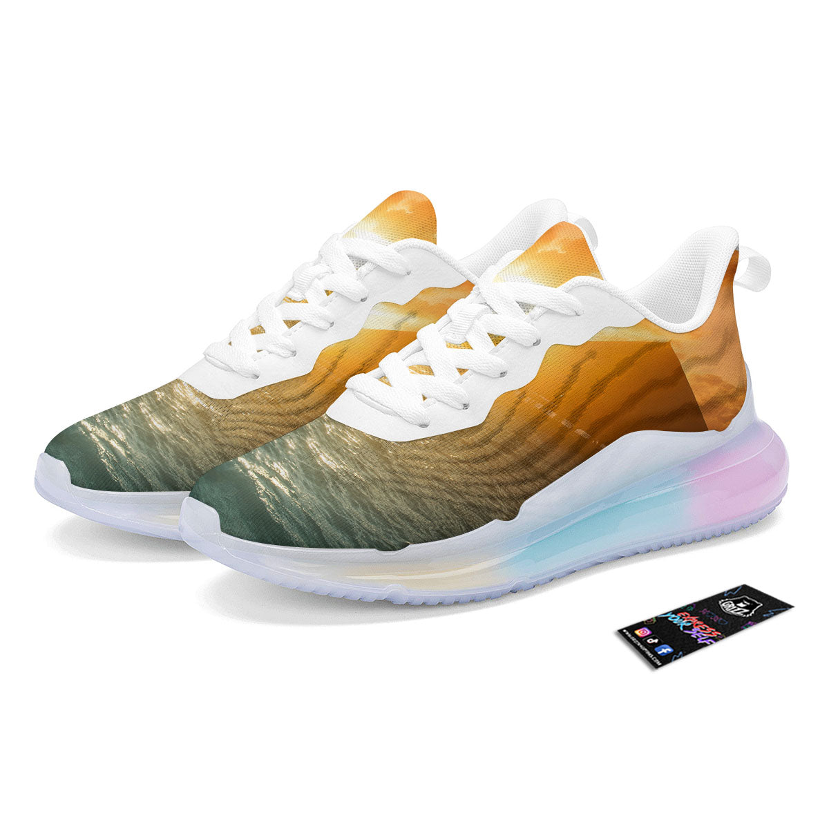 Sunset Maldives Print Running Sneakers-grizzshop