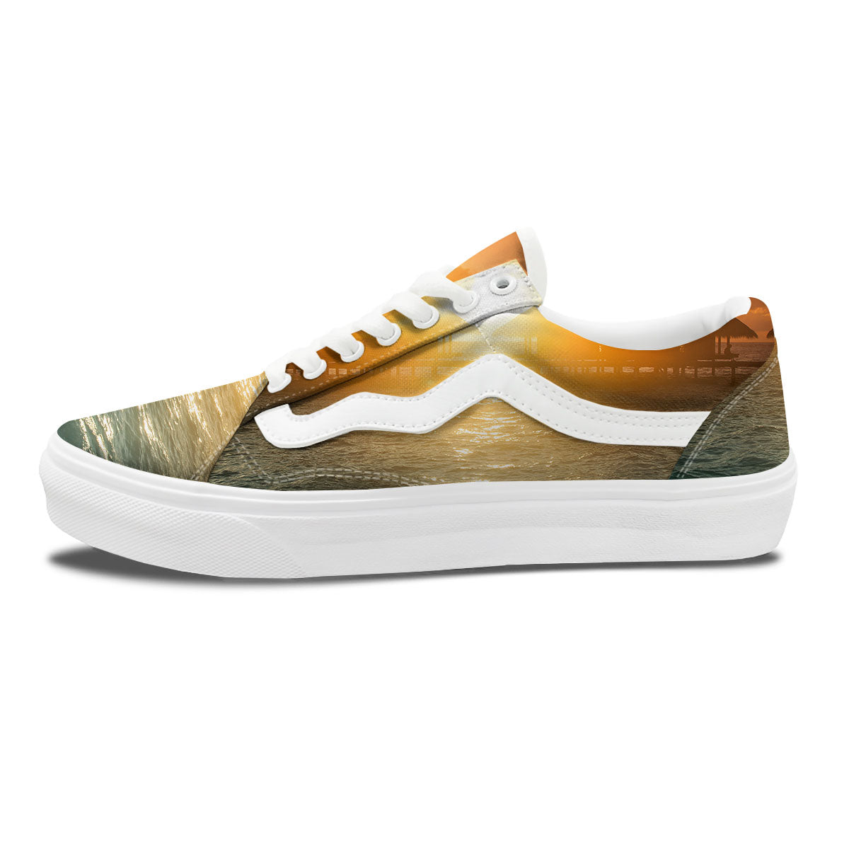 Sunset Maldives Print Skate Shoes-grizzshop