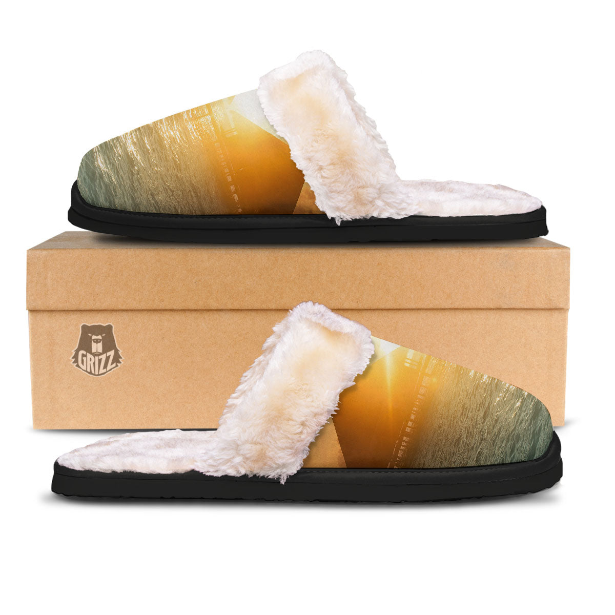 Sunset Maldives Print Slippers-grizzshop