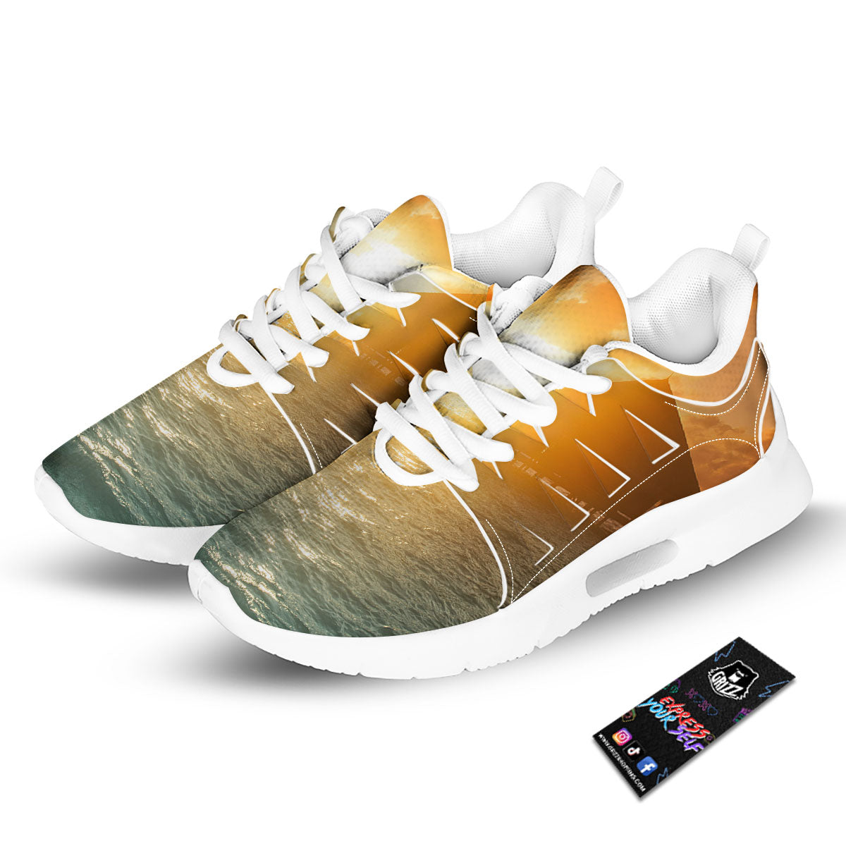 Sunset Maldives Print Tennis Shoes-grizzshop
